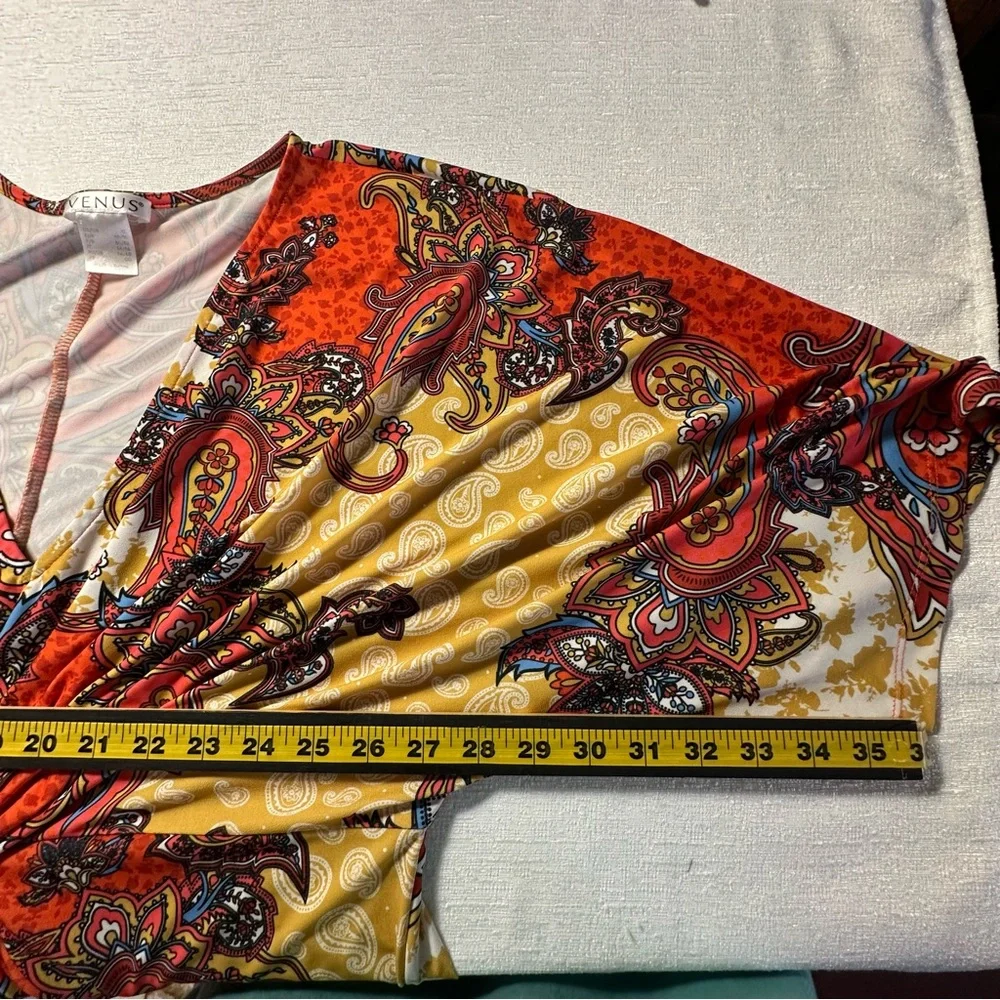 VENUS Asymmetrical Wrap Maxi Dress Red Orange Resort Wear - Picture 10 of 16